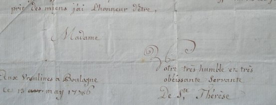 The letter on the back